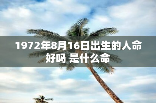 1972年8月16日出生的人命好吗 是什么命