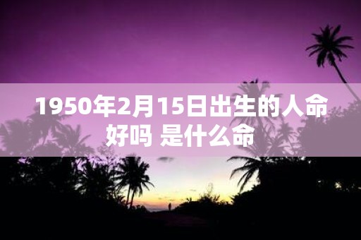 1950年2月15日出生的人命好吗 是什么命