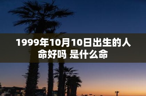 1999年10月10日出生的人命好吗 是什么命