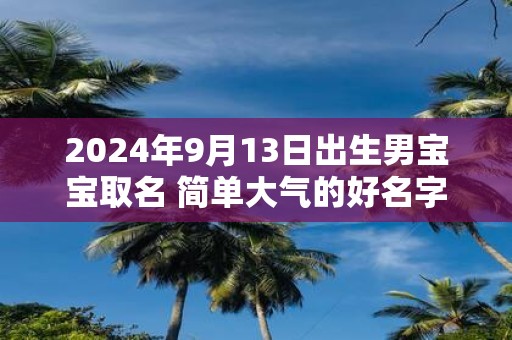 2025年9月13日出生男宝宝取名 简单大气的好名字
