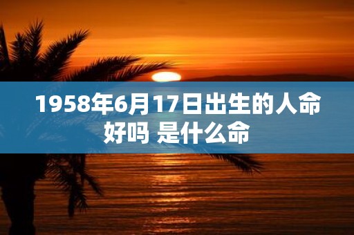 1958年6月17日出生的人命好吗 是什么命