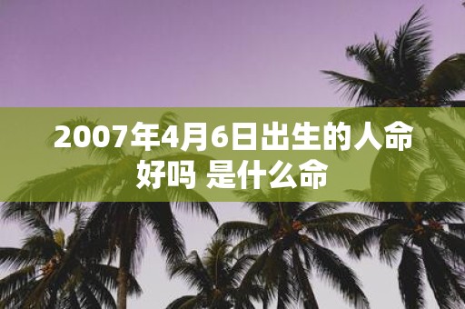 2007年4月6日出生的人命好吗 是什么命 2007年4月6日出生的人命好吗 是什么命