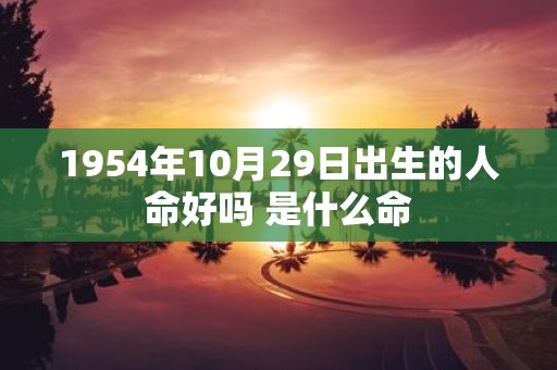 1954年10月29日出生的人命好吗 是什么命