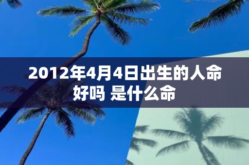 2012年4月4日出生的人命好吗 是什么命