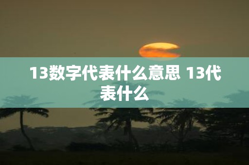 13数字代表什么意思 13代表什么