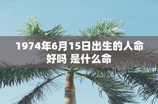 1974年6月15日出生的人命好吗 是什么命