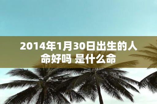 2014年1月30日出生的人命好吗 是什么命