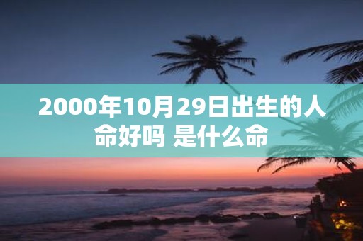 2000年10月29日出生的人命好吗 是什么命