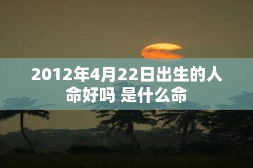 2012年4月22日出生的人命好吗 是什么命