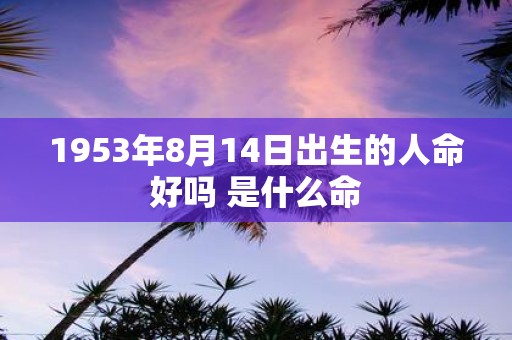 1953年8月14日出生的人命好吗 是什么命