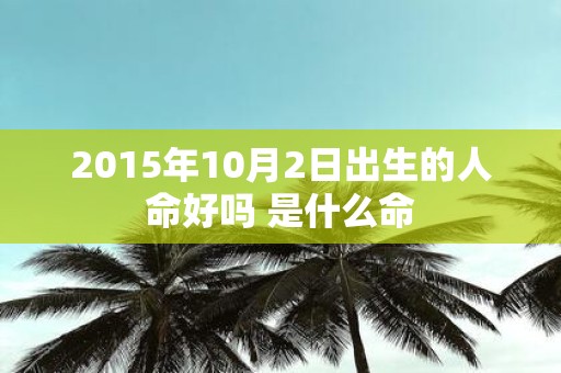 2015年10月2日出生的人命好吗 是什么命
