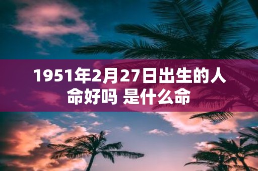 1951年2月27日出生的人命好吗 是什么命