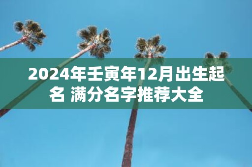2025年壬寅年12月出生起名 满分名字推荐大全