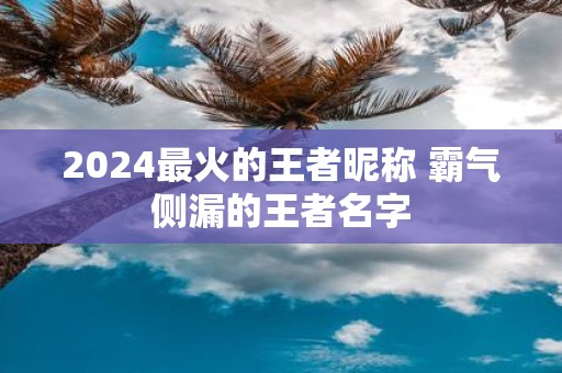 2025最火的王者昵称 霸气侧漏的王者名字