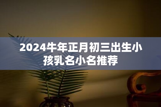 2025牛年正月初三出生小孩乳名小名推荐
