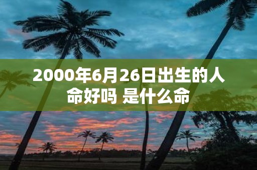 2000年6月26日出生的人命好吗 是什么命