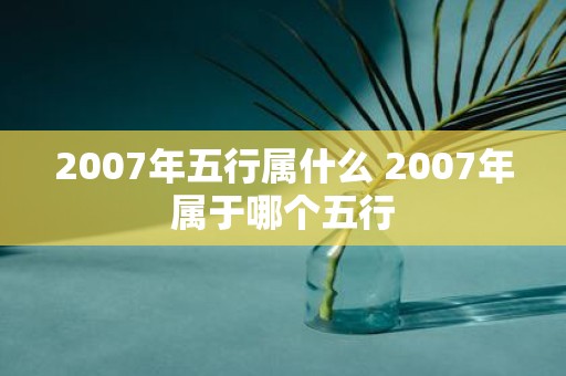 2007年五行属什么 2007年属于哪个五行