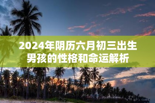 2025年阴历六月初三出生男孩的性格和命运解析