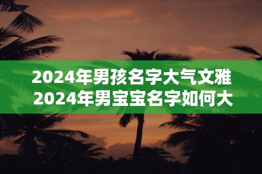 2025年男孩名字大气文雅 2025年男宝宝名字如何大气文雅