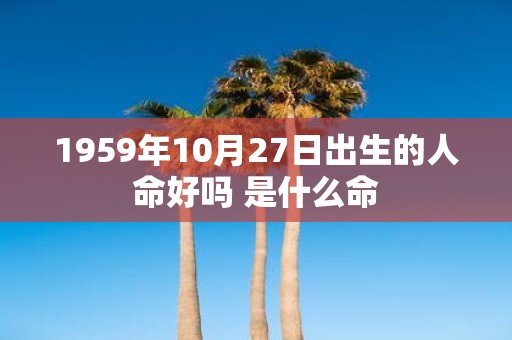 1959年10月27日出生的人命好吗 是什么命