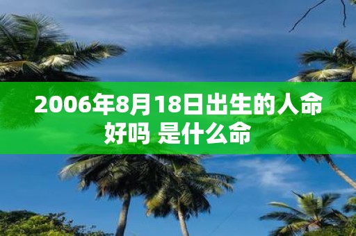 2006年8月18日出生的人命好吗 是什么命