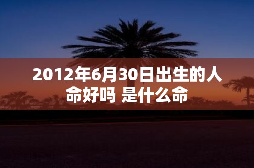 2012年6月30日出生的人命好吗 是什么命