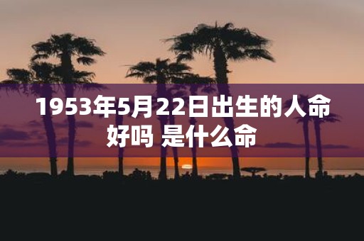 1953年5月22日出生的人命好吗 是什么命