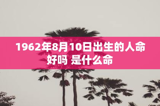 1962年8月10日出生的人命好吗 是什么命