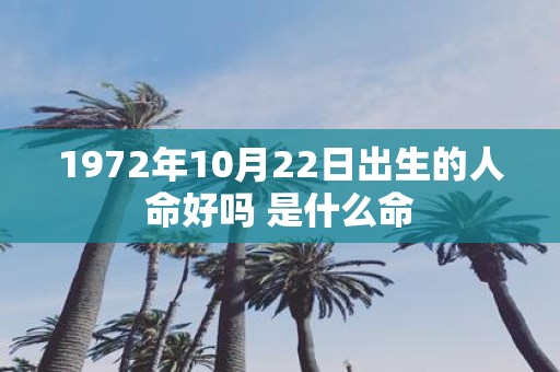 1972年10月22日出生的人命好吗 是什么命