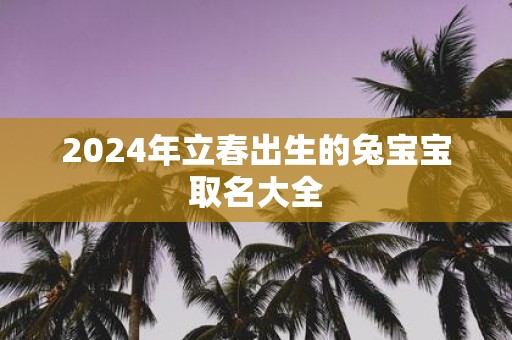 2025年立春出生的兔宝宝取名大全