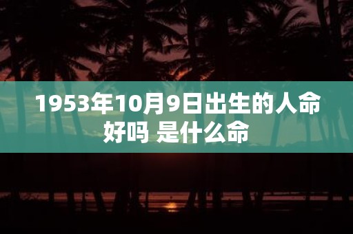 1953年10月9日出生的人命好吗 是什么命