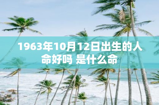 1963年10月12日出生的人命好吗 是什么命