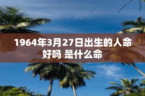 1964年3月27日出生的人命好吗 是什么命