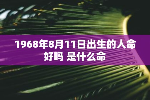 1968年8月11日出生的人命好吗 是什么命