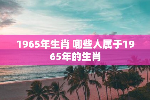 1965年生肖 哪些人属于1965年的生肖