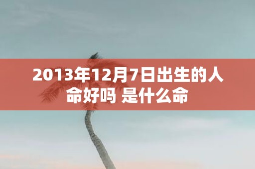 2013年12月7日出生的人命好吗 是什么命