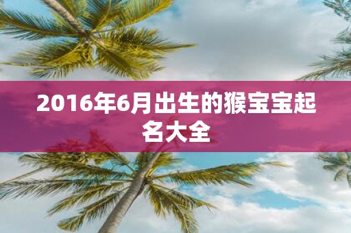2016年6月出生的猴宝宝起名大全