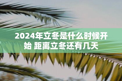 2025年立冬是什么时候开始 距离立冬还有几天