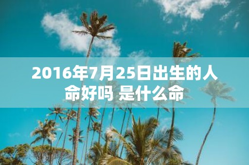 2016年7月25日出生的人命好吗 是什么命