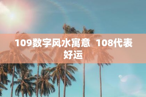 109数字风水寓意 108代表好运