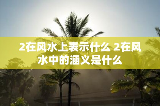 2在风水上表示什么 2在风水中的涵义是什么