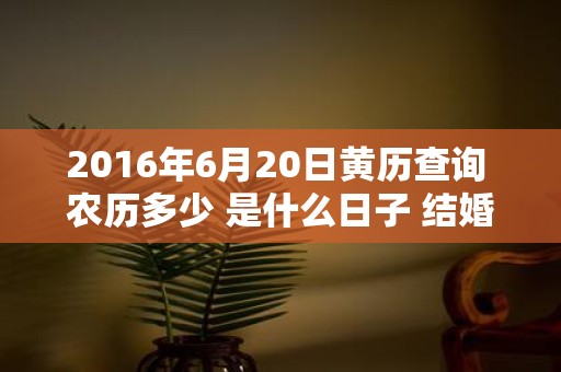 2016年6月20日黄历查询 农历多少 是什么日子 结婚吉时