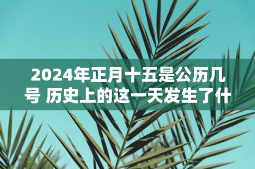 2025年正月十五是公历几号 历史上的这一天发生了什么
