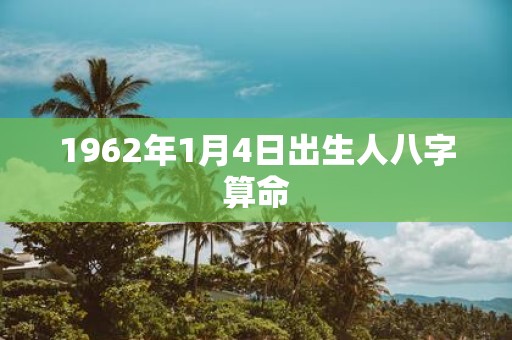 1962年1月4日出生人八字算命