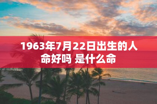 1963年7月22日出生的人命好吗 是什么命