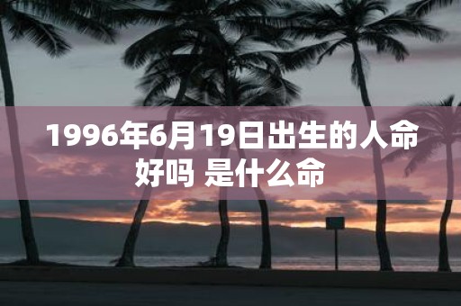 1996年6月19日出生的人命好吗 是什么命