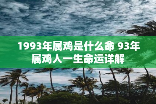 1993年属鸡是什么命 93年属鸡人一生命运详解