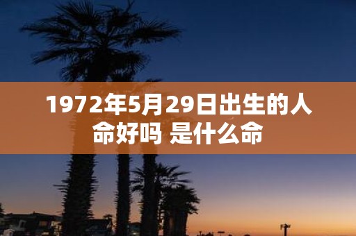 1972年5月29日出生的人命好吗 是什么命