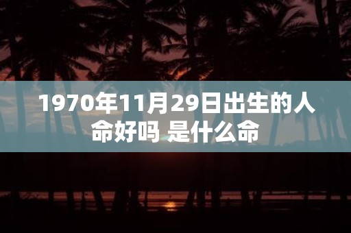 1970年11月29日出生的人命好吗 是什么命