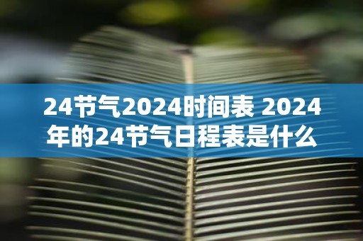 24节气2025时间表 2025年的24节气日程表是什么
